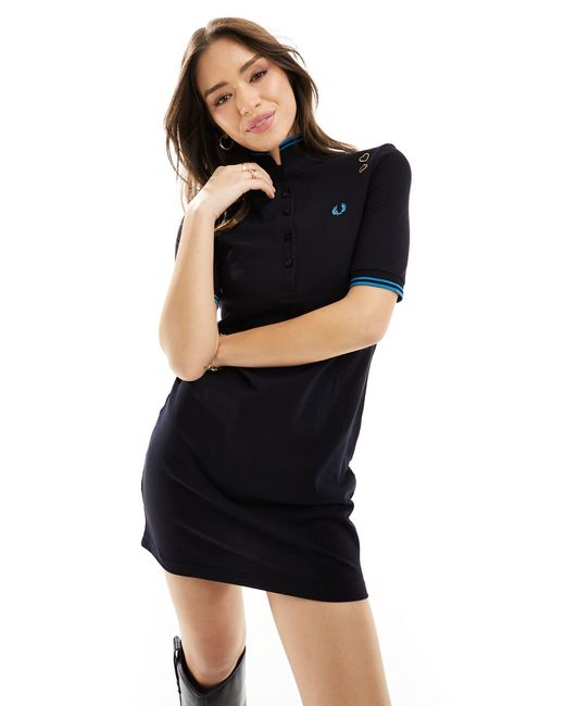 Fred Perry Black X Amy Winehouse Tipped Polo Dress