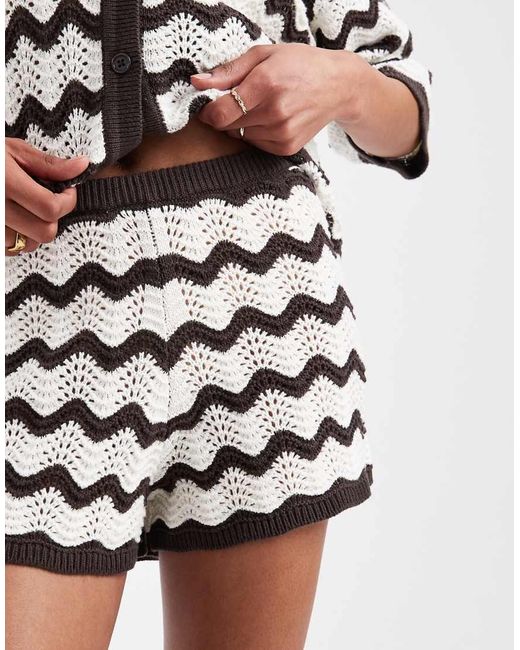 4th & Reckless White Crochet Knit Beach Shorts