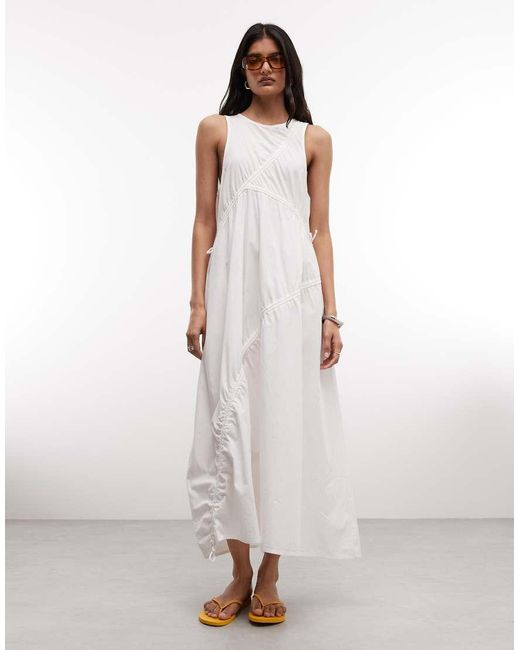 Collusion White Channel Detail Midi Dress