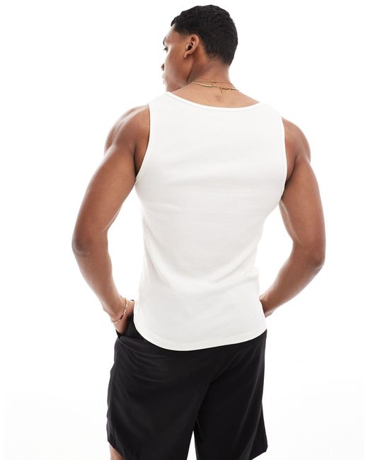 ASOS Black 2 Pack Rib Muscle Fit Singlets for men