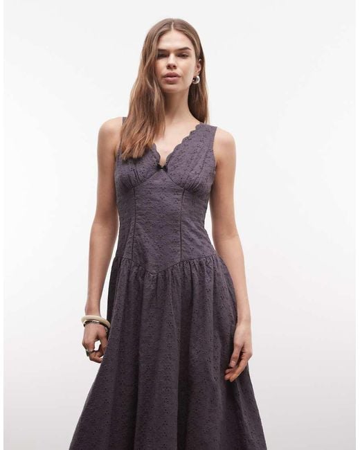 Daisy Street Gray V Neck Corset Style Midi Dress