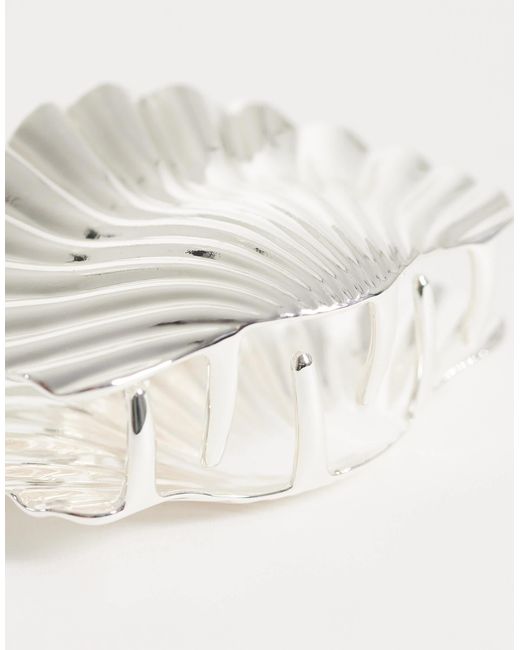 Mango White Shell Clutch Bag