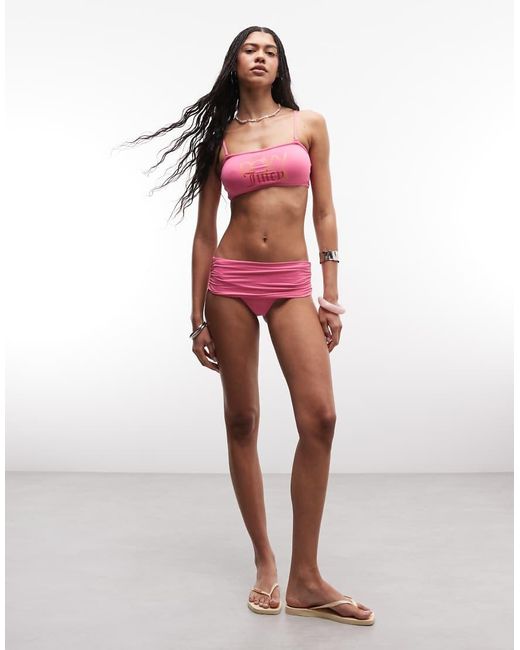 Roxy Pink X Juicy Couture Bandeau Bikini Top