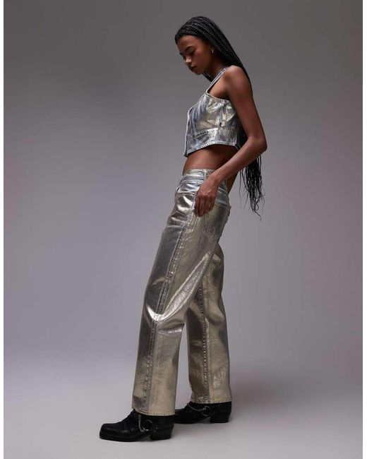 Vaqueros Metalizado De Corte Hasta El Tobillo Y Estilo Años 90 501 De (Parte De Un Conjunto) Levi's de color Gray