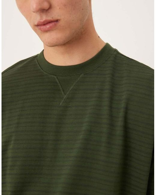 T-Shirt Oversize Verde Testurizzata A Righe di ASOS in Green da Uomo