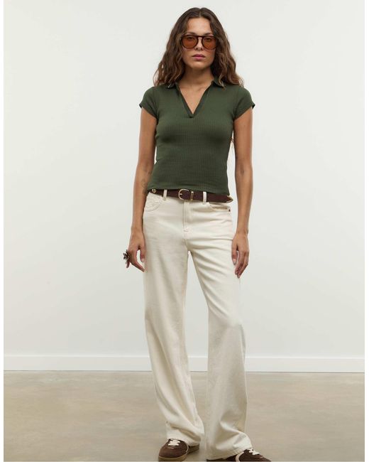 Stradivarius Green – basic-t-shirt