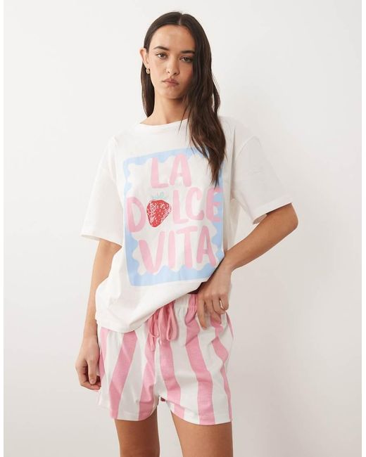 ASOS Pink Oversized Tee & Short Set