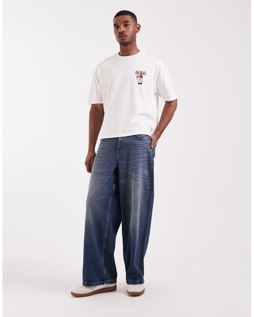 ASOS Red Boxy Oversized T-shirt With Beer Graphic for men