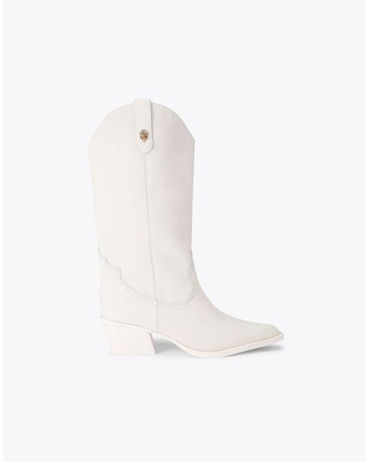 Kurt Geiger White Kc Kiss Cowboy Boot Knee Boots