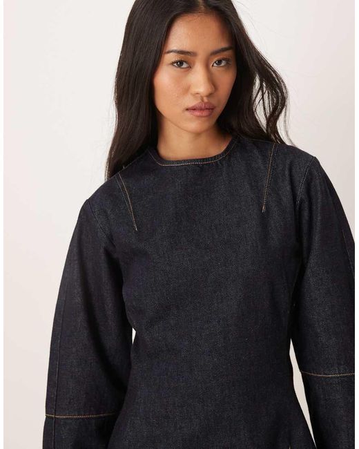 Calvin Klein Blue Structured Denim Mini Dress