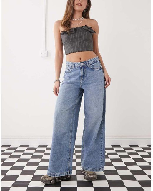 Noisy May Losvallende Jeans in het Blue