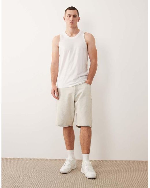 Jack & Jones Natural Oversized Vest With Japanese Mountain Back Print for men