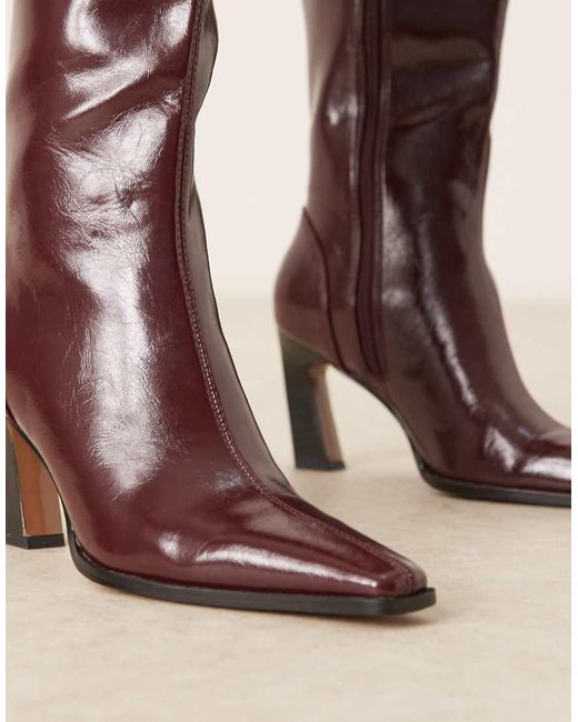 ASOS Natural Clara Chisel Toe Knee Boots