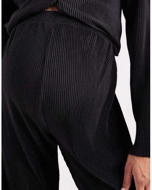 Mama.licious Black Mamalicious Maternity Plisse Straight Leg Trouser Co-Ord