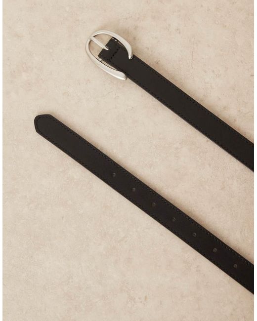 Gina Tricot Blue Belt With Silver Statement Buckle
