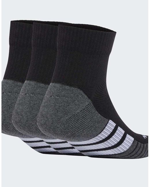 Pack De 3 Pares De Calcetines De Color Negro Y Blanco Acolchados De Caña Media Climacool Cushioned De Adidas Originals de color Black
