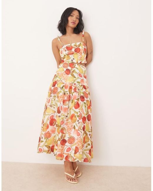 Forever New Orange Crop Top Co-Ord