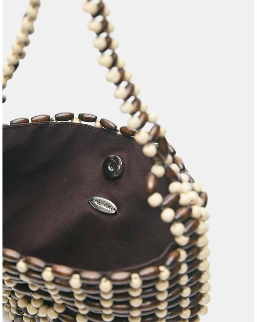 Pull&Bear White Beaded Shoulder Bag