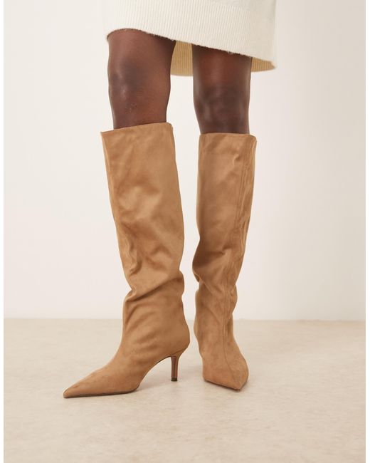 ASOS Black Cydney Slouch Pull On Knee Boots
