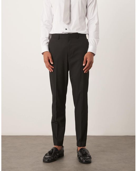 ASOS – schmal zulaufende anzughose in Black für Herren