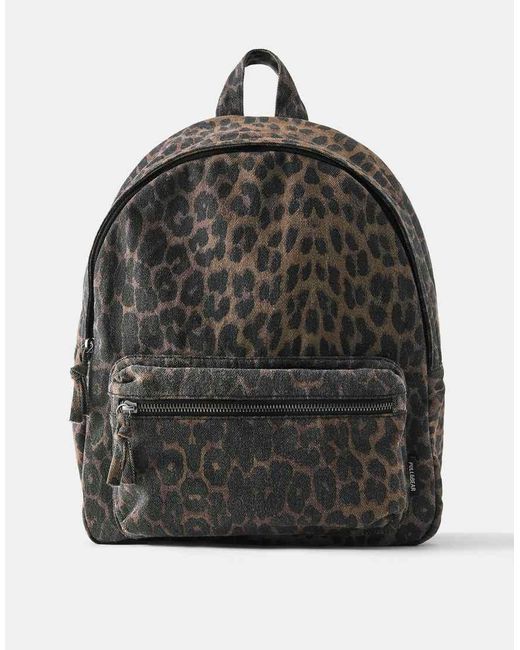 Zaino Con Stampa Leopardata di Pull&Bear in Black