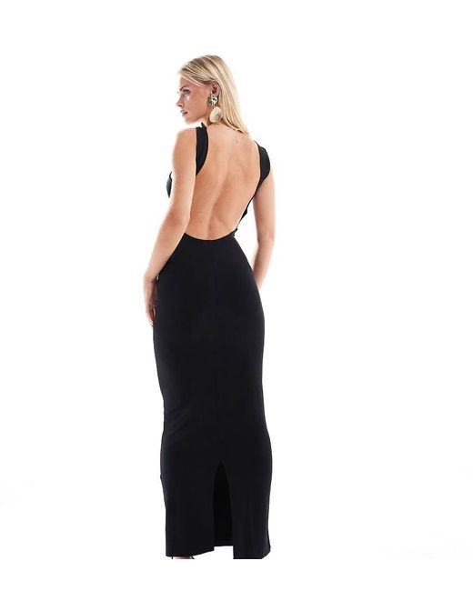 ASOS Asos Design Petite Halter Low Back Maxi Dress in Black Lyst UK