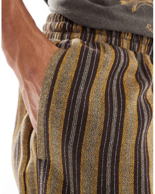 Reclaimed (vintage) – kurz geschnittene, lockere hose zum hineinschlüpfen mit streifenmuster und weitem beinschnitt in Multicolor für Herren