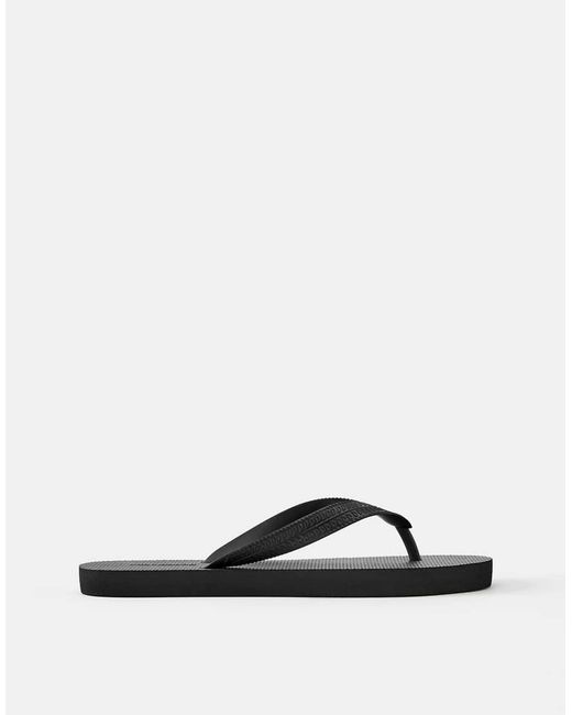 Pull&Bear Platte Sandalen in het Black
