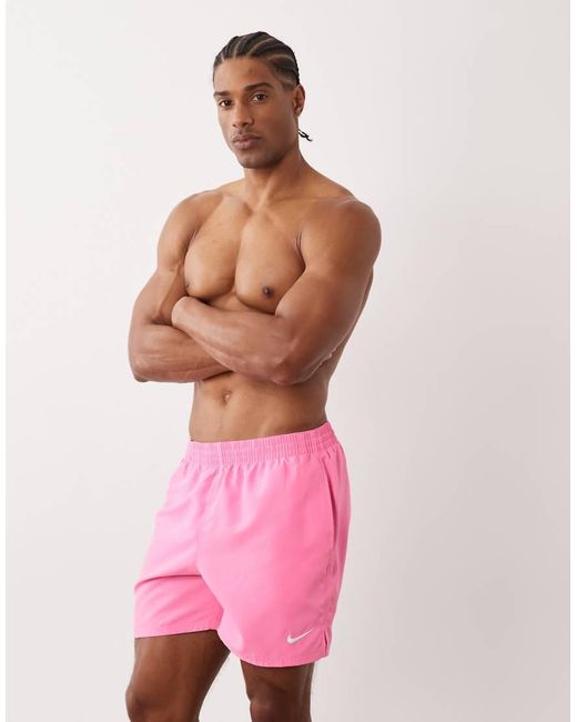 Nike Pink Nike 5 Inch Volley Swim Shorts for men