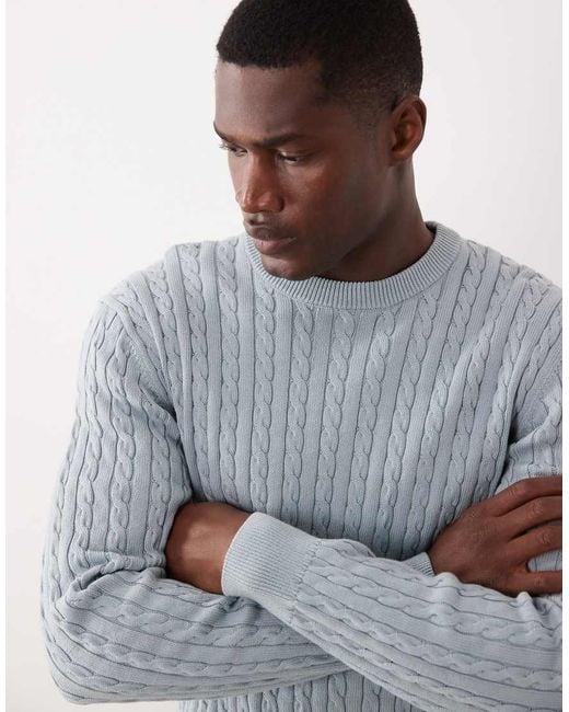 Mango Gray Cable Knit Jumper for men