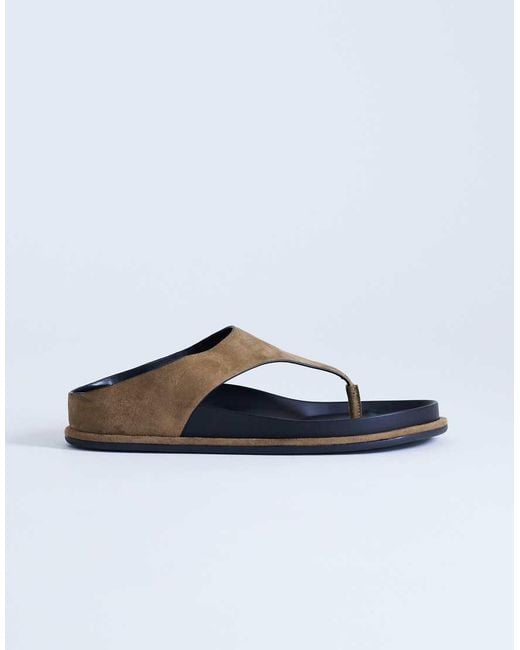 TOPSHOP White Angela Toe Thing Footbed Flat Sandal
