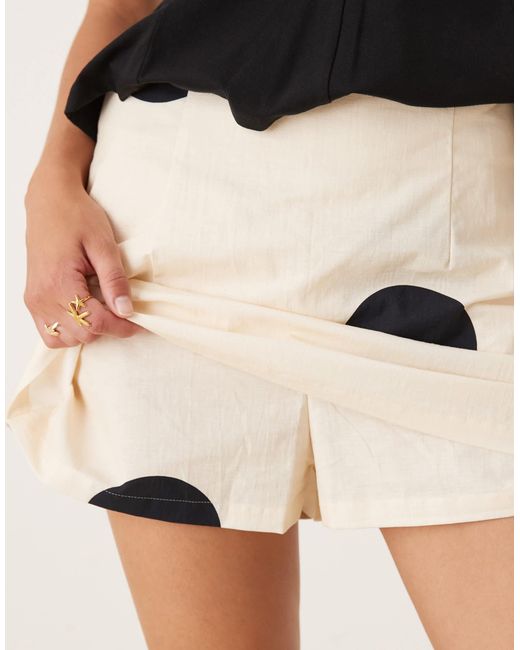 ASOS Natural Linen Blend Mini Skort