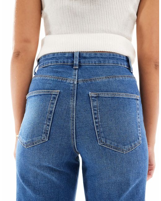 ONLY Blue – juicy – jeans aus dunkelem denim mit hohem bund, weitem bein und biesendetail