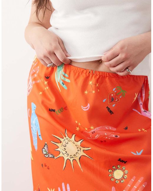 Never Fully Dressed Red Dorris Satin Maxi Skirt