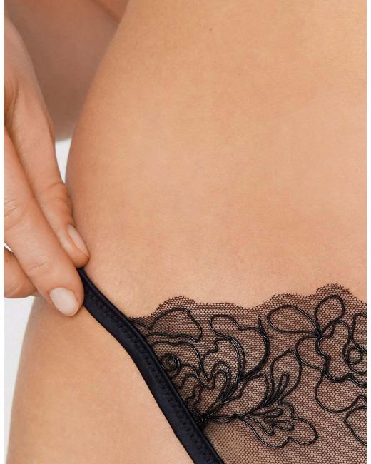 Tezenis Brown Fleur Noir Tanga Panel G-String