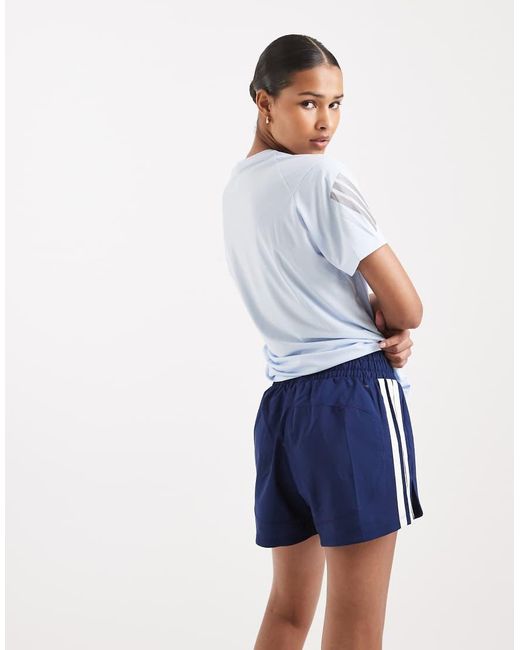Adidas Originals Blue Pacer Workout Woven High Rise Shorts