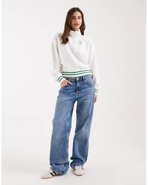 Levi's Blue Tipped Rib Half Zip Sweatshirt