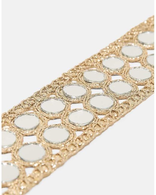 Stradivarius White Double-mirror Choker Necklace
