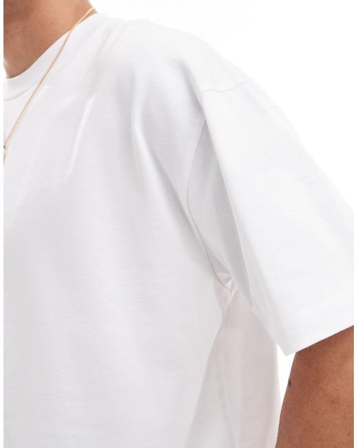 T-shirt épais oversize coupe carrée ASOS pour homme en coloris White