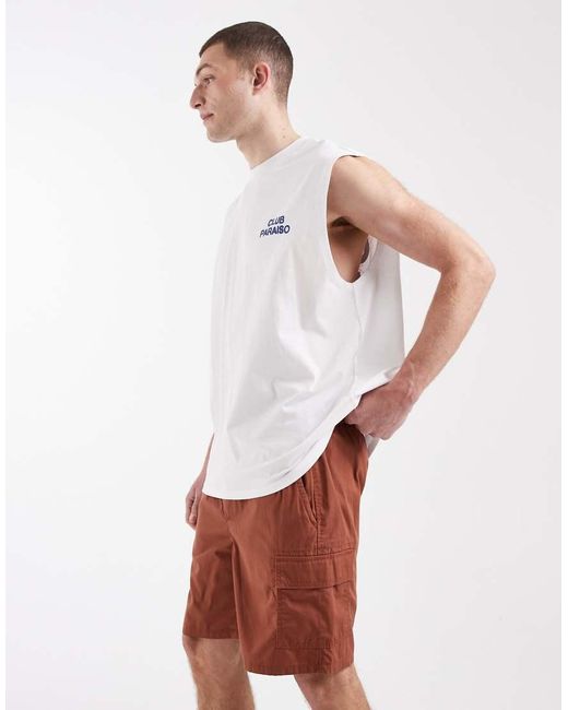 Only & Sons White Cargo Short for men