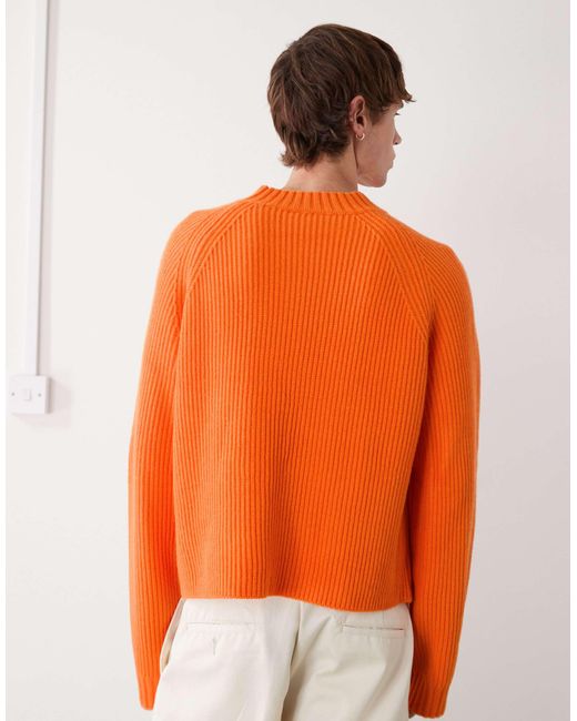 Collusion – kastiger strickpullover in Orange für Herren