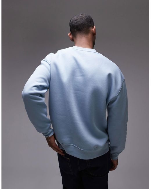 Topman – oversize-sweatshirt in Blue für Herren