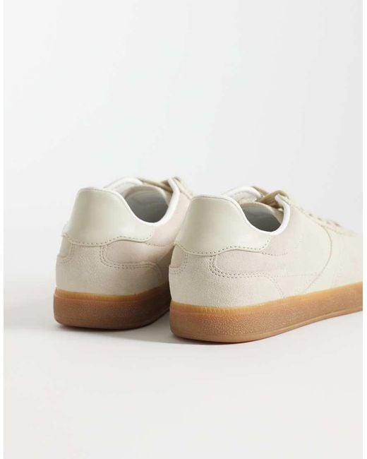 Mango White Suede Mix Rubber Sole Sneakers