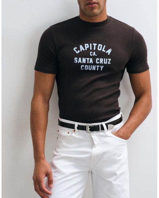 ASOS Black Heavyweight Muscle T-shirt With Santa Cruz Graphic for men