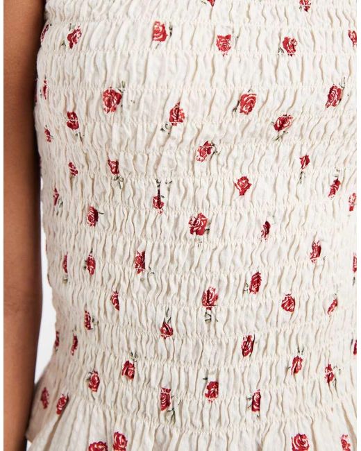 JJXX Brown Shirred Sleeveless Top