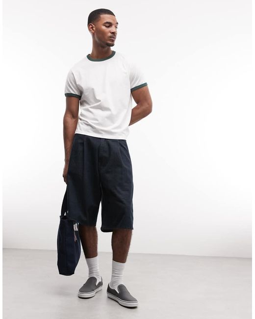 Weekday White Ringer T-Shirt for men