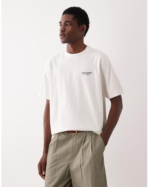 Abercrombie & Fitch White City List Premium Heavyweight T-shirt for men