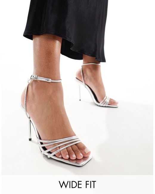 Truffle Collection Black High Heel Barely There Sandals