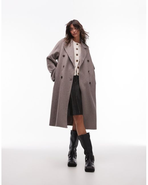 Mango Brown – zweireihiger longline-wollmantel