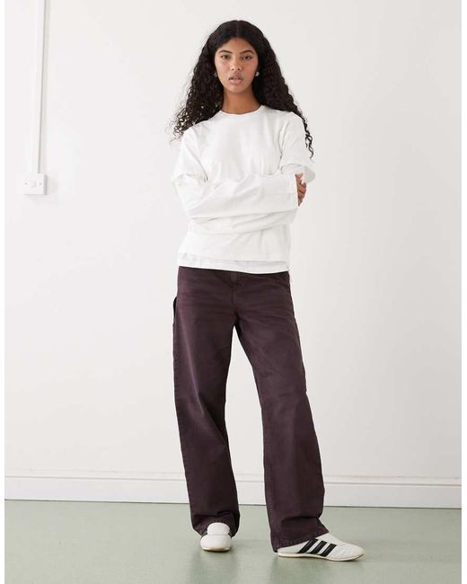 Weekday White Double Layer Long Sleeve Top